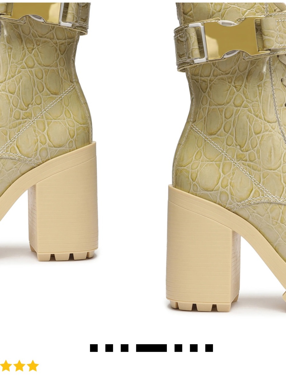 SCHUTZ Roslyn Croc-Embossed Heeled Boot in Light Beige - Picture 4 of 9